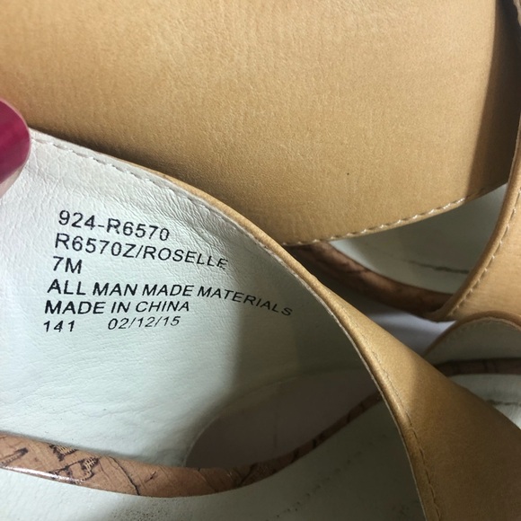 Rialto Slingback Open Toe Cork Front Heel Shoes  Tan Size 7M - Picture 5 of 8